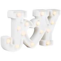 12.75" White Joy LED Christmas Marquee Wall Sign