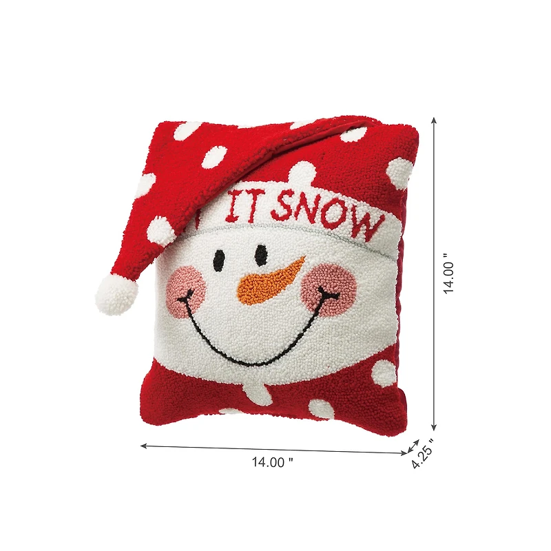 Glitzhome® Hooked 3D Snowman Pillow Set