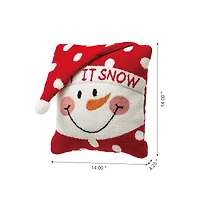 Glitzhome® Hooked 3D Snowman Pillow Set