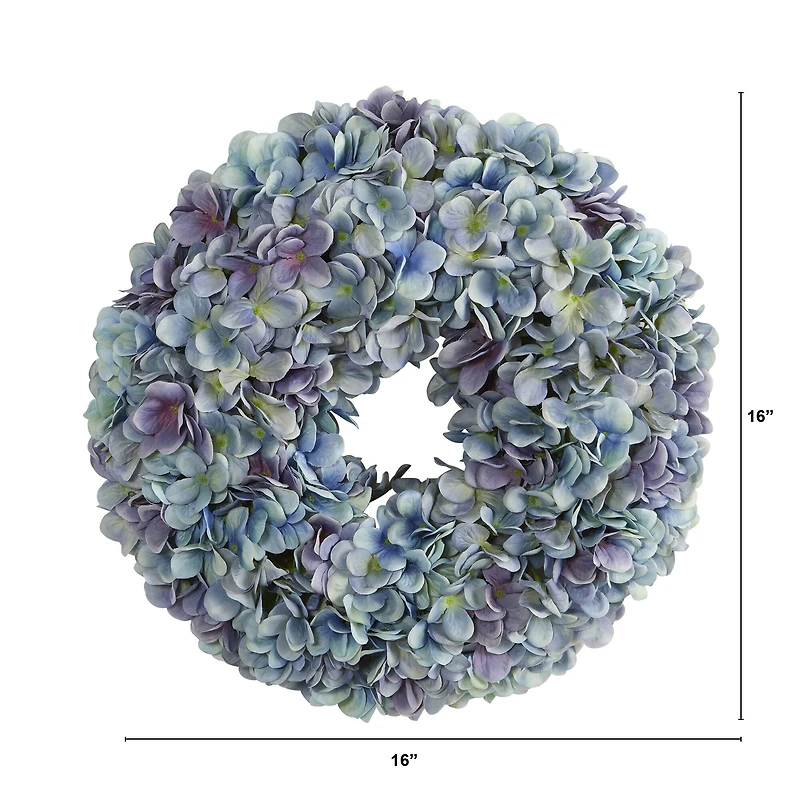 16" Blue Hydrangea Wreath