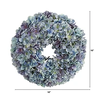 16" Blue Hydrangea Wreath