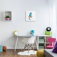 Stupell Industries Blue Ombre Seahorse Red Stripe Ring Float Canvas Wall Art