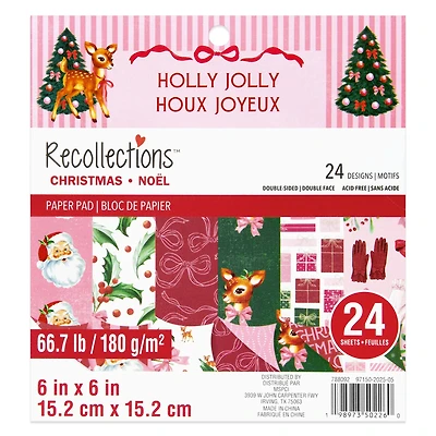 6" x 6" Holly Jolly Double-Sided Paper Pad, 24 Sheets by Recollections™