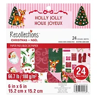 6" x 6" Holly Jolly Double-Sided Paper Pad, 24 Sheets by Recollections™