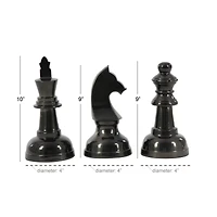 CosmoLiving by Cosmopolitan Dark Gray Chess Sculpture Set