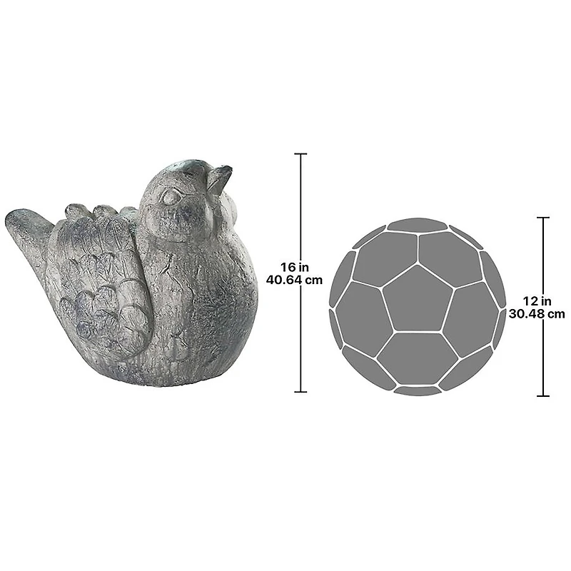 Design Toscano 21.5" Fine Feathered Friend Chubby Bird Statue