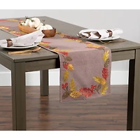 DII® 70" Shimmering Leaves Embroidered Table Runner