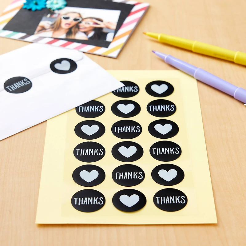 Thanks & Hearts Round Label Stickers by Recollections™