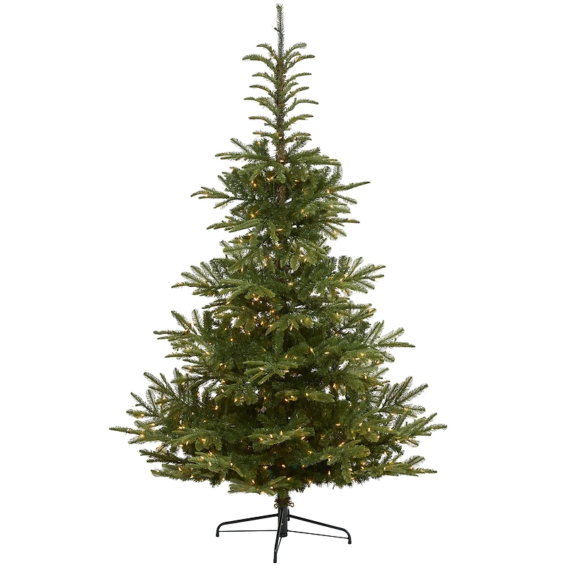 7.5ft. Pre-Lit Layered Washington Spruce Artificial Christmas Tree, Clear LED Lights