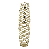 Gold Aluminum Geometric Tall Cutout Vase