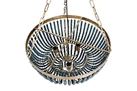 Hello Honey® 25.5" Iron Pendant Light With Blue Wood Beads