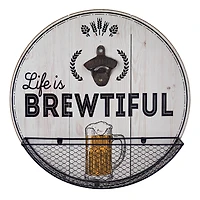 14" Life Is Brewtiful Wall Mounted Bottle Opener