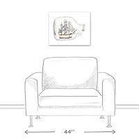 Boat In A Bottle 20" x 16" Canvas Wall Art