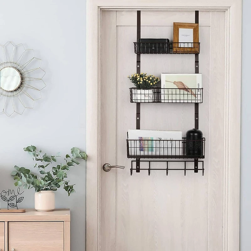 NEX™ Brown Over The Door Hanging Organizer Rack