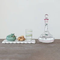 Hello Honey® 5" Green & White Striped Drinking Glass, 4ct.