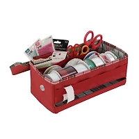 Everything Mary Red & Plaid Print Ribbon Storage Box