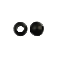 20mm Black Round Wood Beads, 9ct. by Loops & Threads®