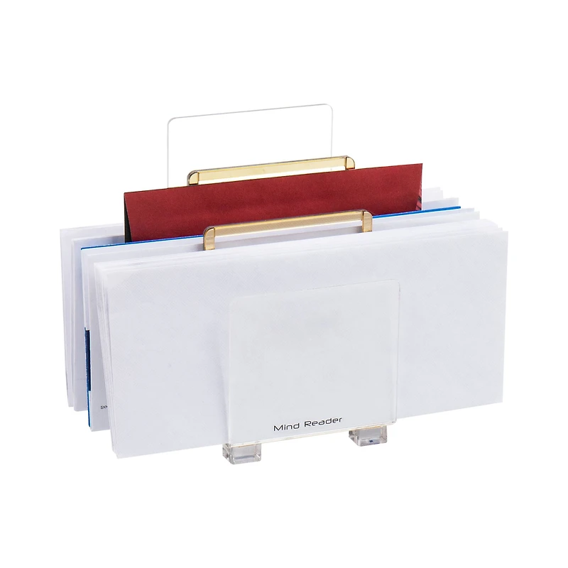 Mind Reader Cosmopolitan Collection Gold 3-Tier Mail Sorter