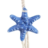 Starfish Handmade Home Wall Decor with White Hanging Rope & Seashell Accents