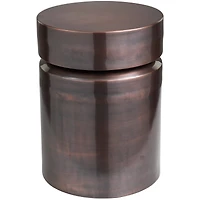 19" Copper Metal Drum Accent Table