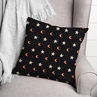 Moon & Stars Spun Poly Throw Pillow