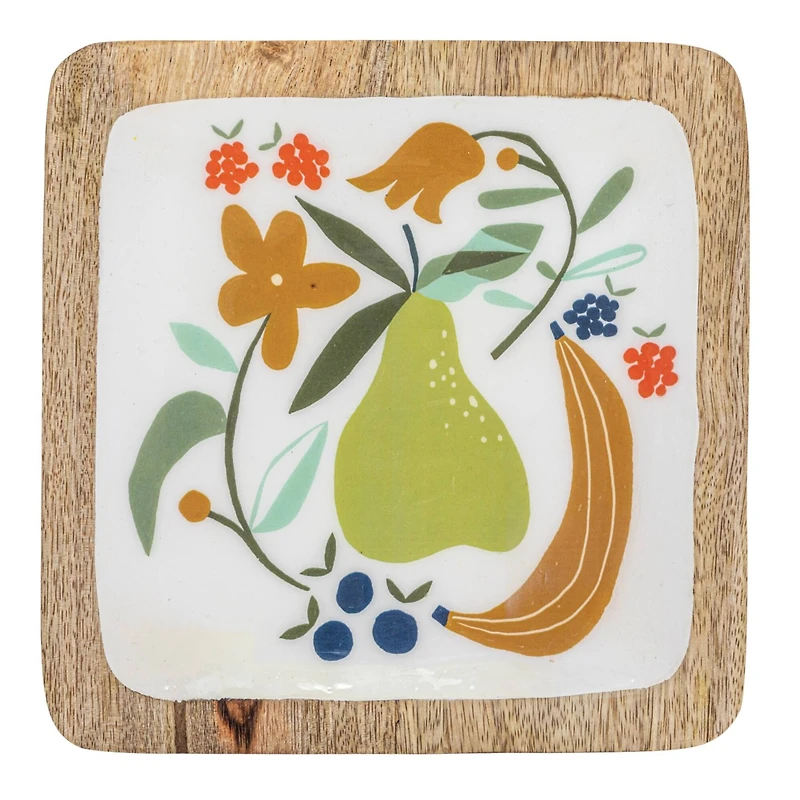 Hello Honey® Bon Apetit Enameled Mango Wood Tray Set