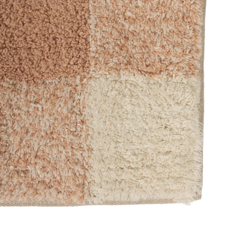 Hello Honey® 3ft. x 5ft. Blush & Cream Plaid Cotton Tufted Rug