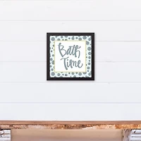 Bath Time 13.73" x 13.73" Black Framed Canvas