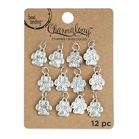Charmalong™ Rhodium Paw Charms by Bead Landing™
