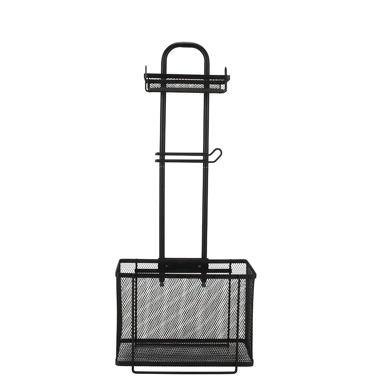 Bath Bliss Mesh Collection Matte Black Adjustable Bathroom Organizer