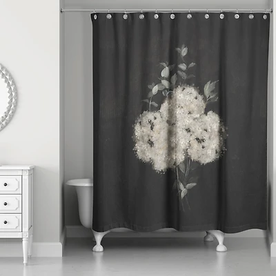 Moody Chalk Background Hydrangeas 71" x 74" Shower Curtain