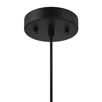 Hello Honey® 17.75" Black Boho Handwoven Paper Rope & Metal Ceiling Pendant Lamp