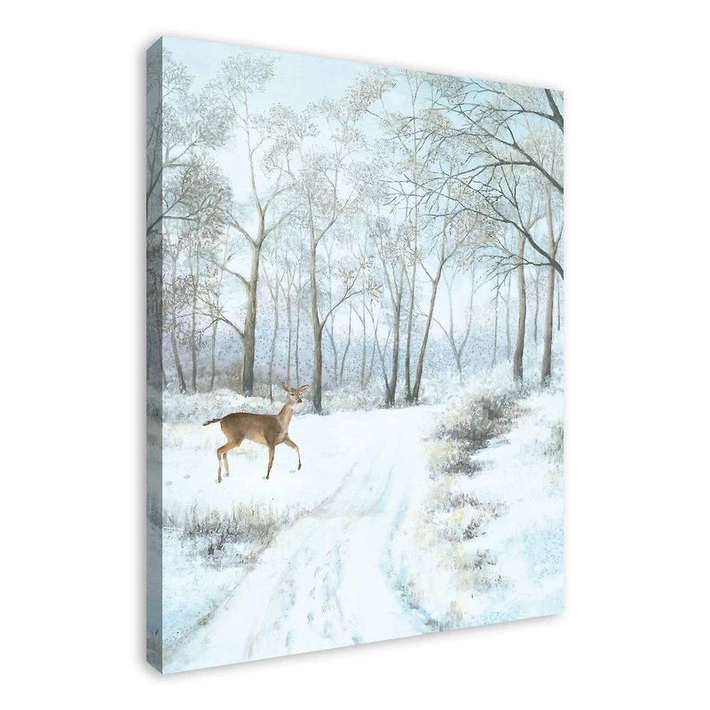 Doe Walking In The Snow 30x40 Canvas Wall Art