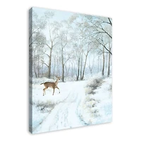Doe Walking In The Snow 30x40 Canvas Wall Art