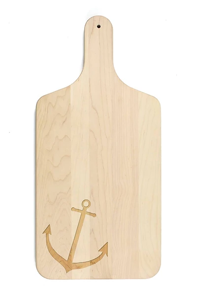 17" Anchor Icon Maple Wood Paddle Cutting Board