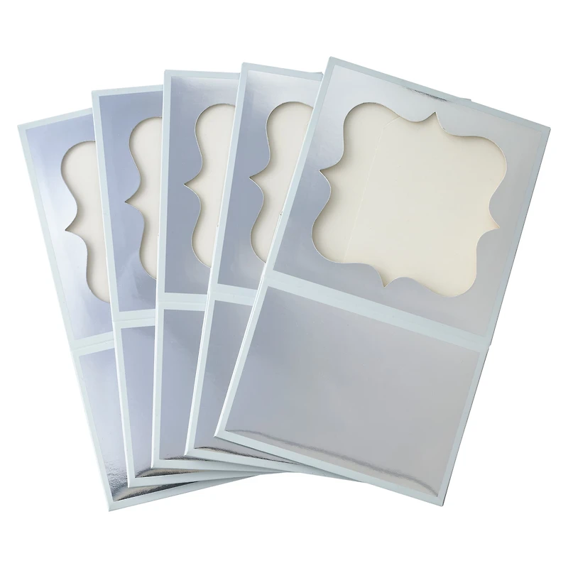 6 Packs: 5 ct. (30 total) Silver & White Stripe Treat Boxes by Celebrate It®