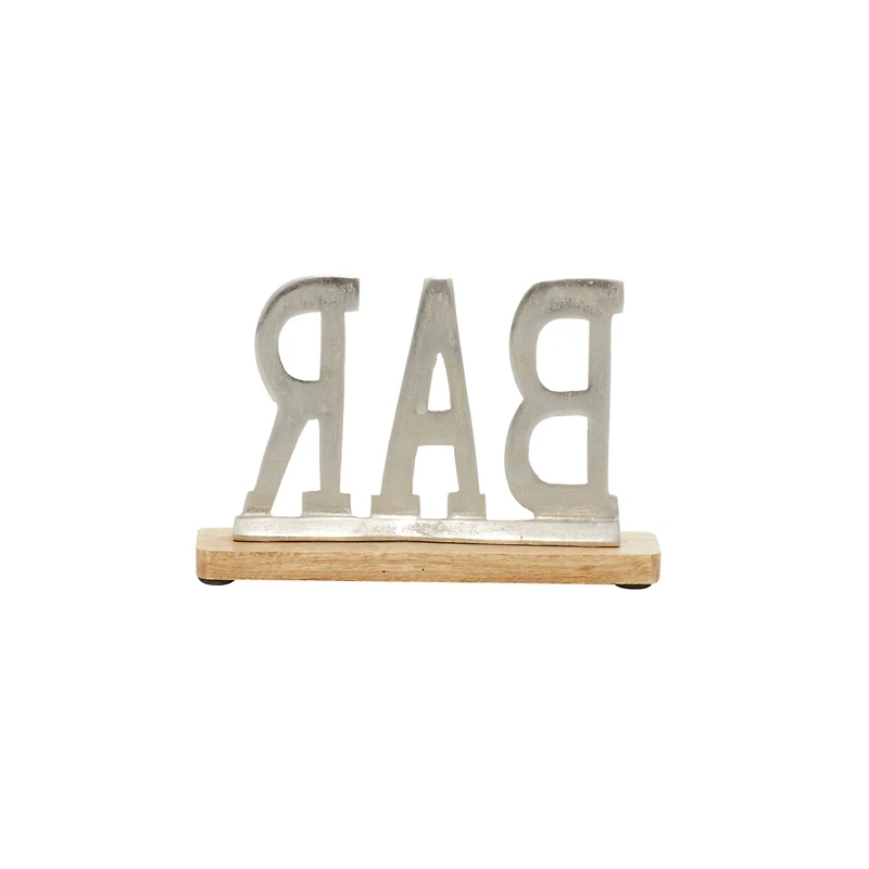 10" Silver Aluminum Glam Bar Tabletop Sign