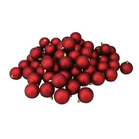 60ct Matte Red Shatterproof Ball Ornaments