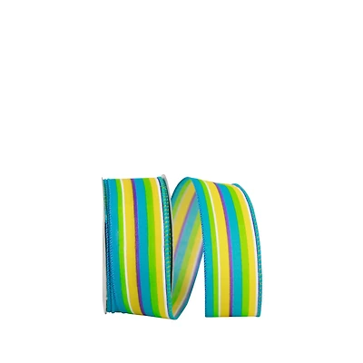 JAM Paper 1.5" x 20yd. Wired Stripes Bright Combo Ribbon