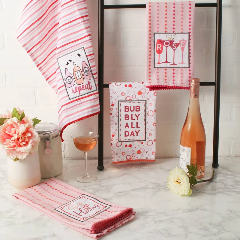 DII® Pop Fizz Sip Embellished Dishtowel Set