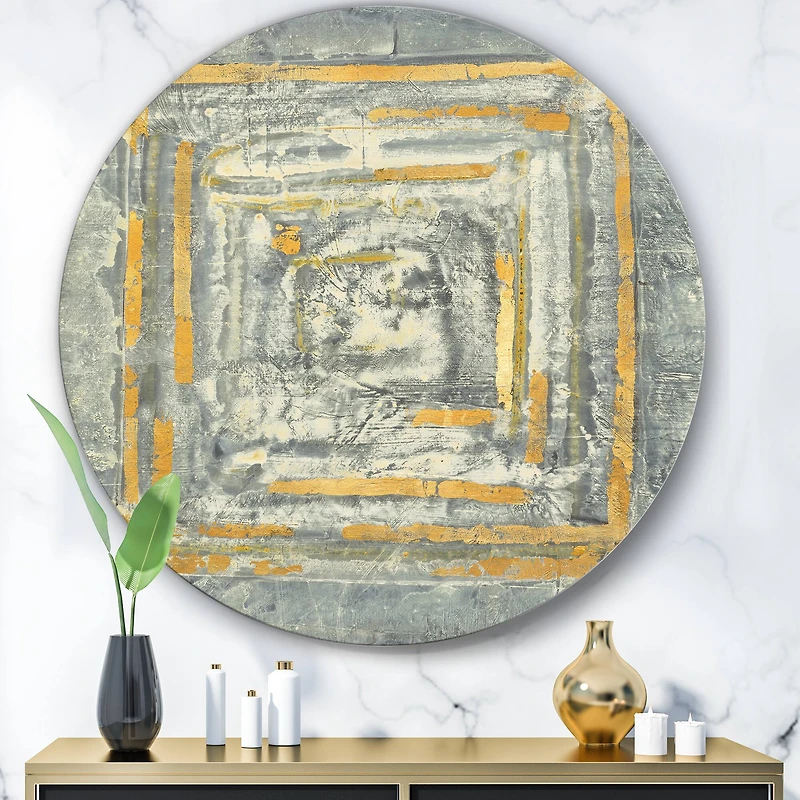 Designart - Gold Glam on Grey Tapestry II