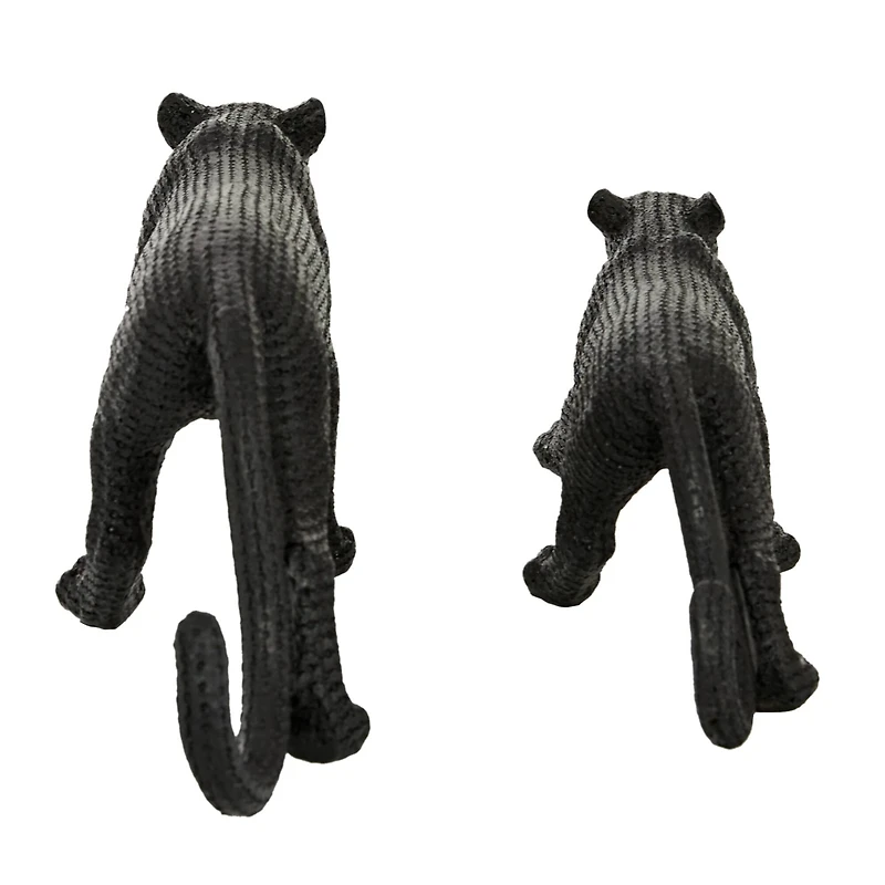 Black Contemporary Leopard Sculpture Set