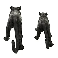 Black Contemporary Leopard Sculpture Set