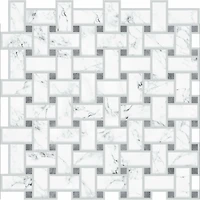 RoomMates Basketweave Carrara Marble Peel & Stick Backsplash StickTiles®