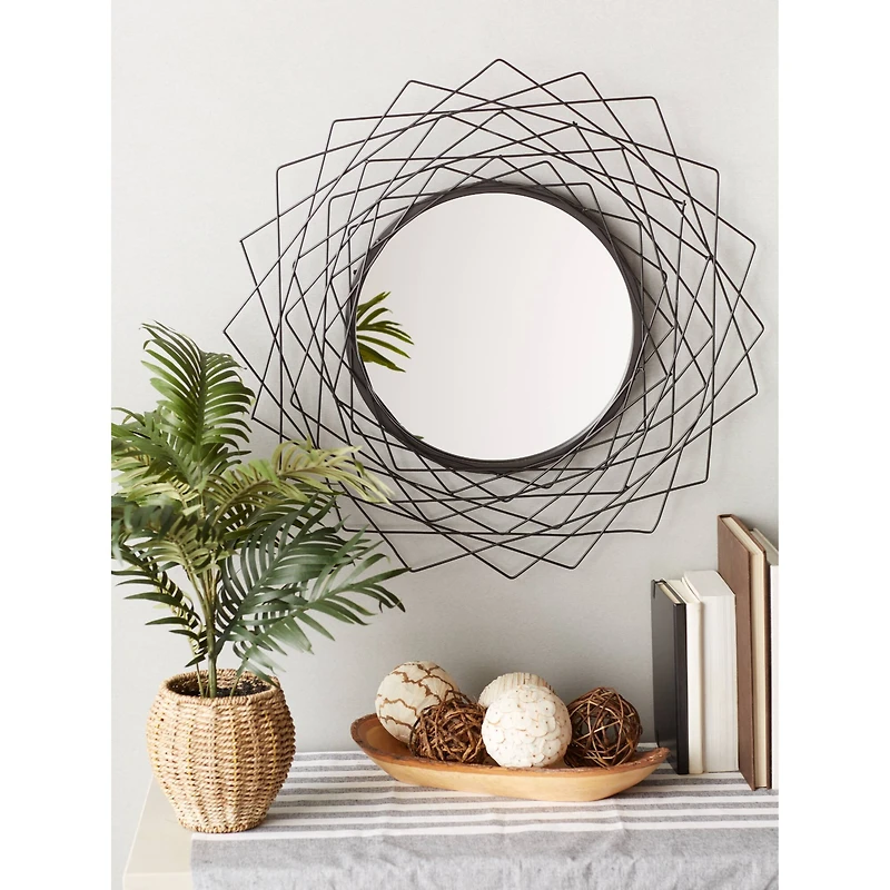 Geometric Black Wall Mirror