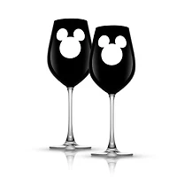 JoyJolt® Disney® 23oz. Luxury Mickey Mouse Crystal Stemmed Red Wine Glass, 2ct.