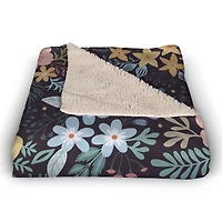 Bright Floral Pattern Fleece Blanket