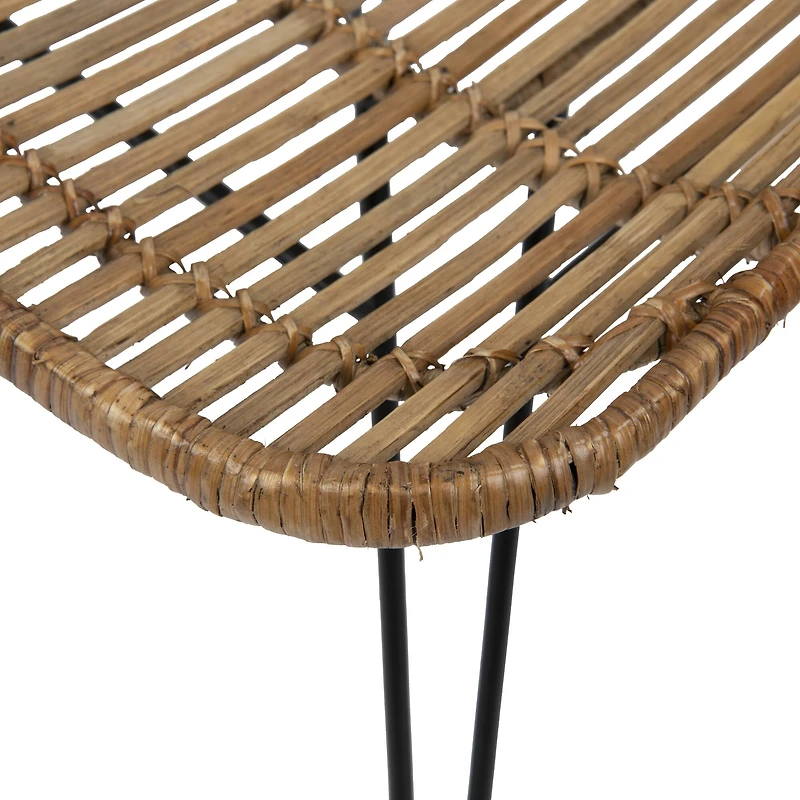Hello Honey® Natural & Black Boho Rattan & Metal Dining Chair