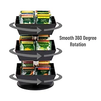Mind Reader Anchor Collection 3-Tier 12-Compartment Tea and Condiment Carousel