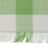 DII® Bright Green Heavyweight Check Fringed Placemat Set, 6ct.